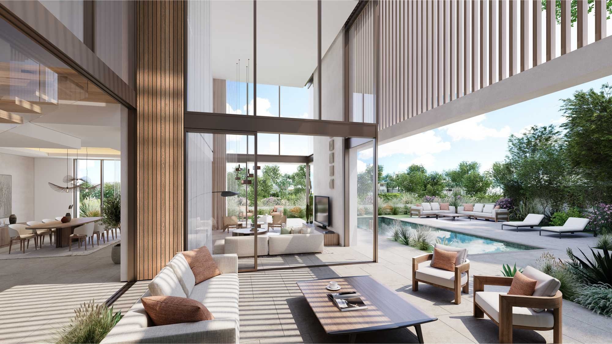 Nestled within the serene landscapes of Dubailand, The Acres by Meraas unveils an exceptional residential community.  Meticulously designed 3 to 5-bedroom villas await, each an epitome of refined living. As you step inside, you'll be captivated by the seamless integration of indoor and outdoor spaces. The layout, characterized by its open design and expansive windows, bathes every corner in natural light, creating an ambiance of tranquillity. Here, serenity meets sophistication. The open spaces and expansive windows seamlessly blend indoor and outdoor living. A leisurely stroll through lush gardens and by tranquil lagoons becomes a cherished routine within this picturesque community. Ideally situated in Dubailand, The Acres provides convenient access to major transportation routes, including Sheikh Zayed Bin Hamdan Al Nahyan Street and Emirates Road. It's a short drive from Global Village, Dubai Polo and Equestrian Club and the Hamdan Sports Complex. The Acres creates an atmosphere where every moment is a celebration of the art of living. It's where the grace of nature and contemporary living unite to offer an extraordinary lifestyle. With prices starting at AED 5.1M, The Acres offers a collection of meticulously designed villas, each a testament to refined craftsmanship. The handover is set for Q4 2027 with a 65/35 payment plan.