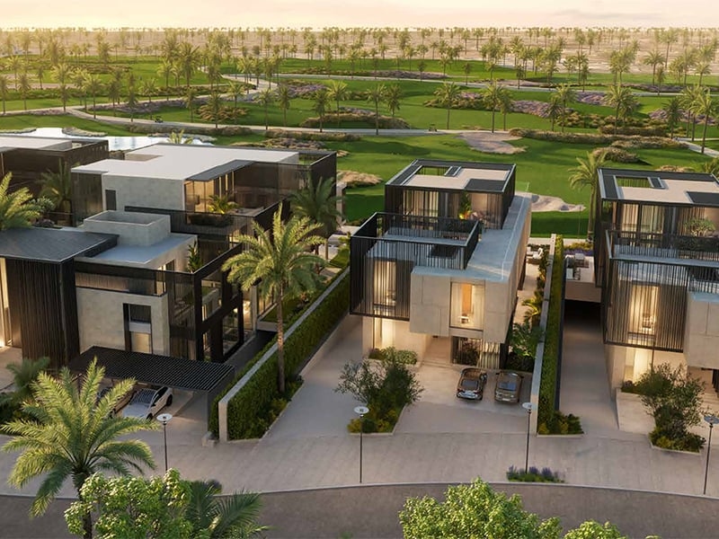 Utopia by DAMAC is an exclusive sanctuary within the tranquil surroundings of DAMAC Hills, offering a  limited selection of 5, 6 and 7-bedroom ultra-luxury villas, each meticulously designed for contemporary living. Utopia in DAMAC Hills comprises 27 contemporary villas, each with private infinity pools, basement entertainment areas, home cinemas, water features, gyms and spas. These residences provide spacious ensuite bedrooms, open kitchens and inviting family spaces, perfectly tailored for the demands of modern living. Each home is seamlessly integrated with cutting-edge smart technology, enhancing the ease of modern living.  Beyond the residences, Utopia offers an impressive array of recreational facilities, from basketball and tennis courts to cricket fields, ice rinks and horse stables. Central Park, picnic areas, kids' play zones and a jogging track complete the rich tapestry of leisure that Utopia weaves. Situated in a private enclave within DAMAC Hills, Utopia offers residents convenient access to major roadways such as Hessa Street and Emirates Road. This location ensures that the bustling city and its prominent landmarks are within easy reach, providing an unparalleled level of accessibility. Nearby, you'll find an array of conveniences, including golf courses, DAMAC Mall, supermarkets, a hotel, a fishing lake, dining options and retail outlets. Surrounded by a lush golf course and scenic landscapes, this community offers a serene living environment. Starting at AED 18.1 million, Utopia by DAMAC offers a selection of 5, 6 and 7-bedroom villas. The handover is expected in Q4 2026 with a 60/40 payment plan.